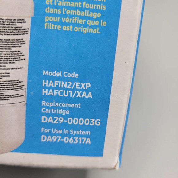 Samsung Water Filter DA29-00003G Ice & Water Refrigerator Genuine 1 PACK SEALED - Picture 9 of 11